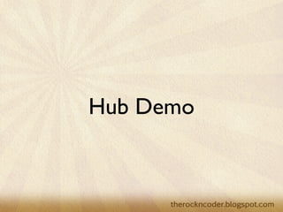 Hub Demo



Tuesday, March 26, 13
 