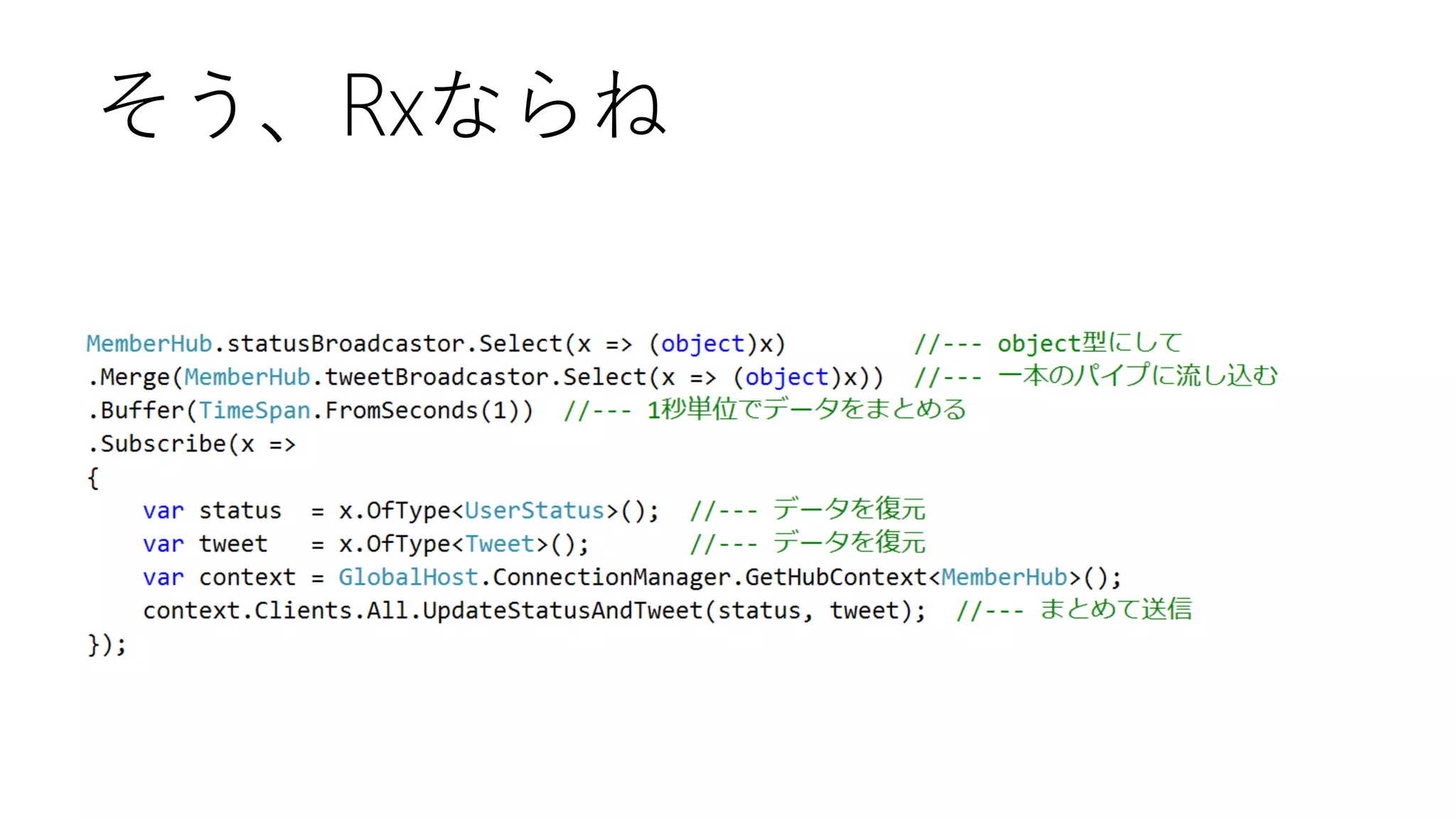 そう、Rxならね

 