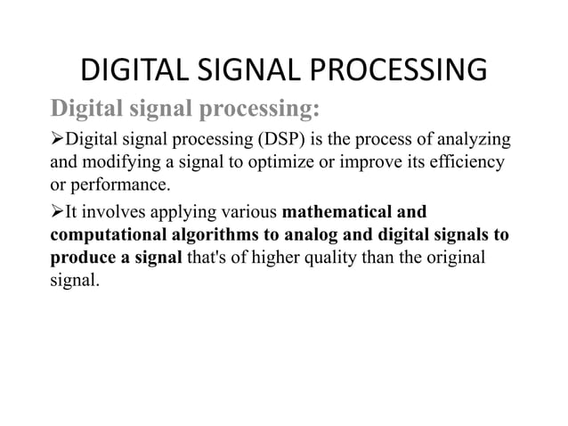 digital signal processing | PPT
