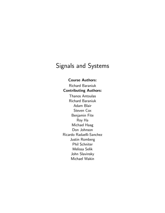 Signals And Systems | PPT