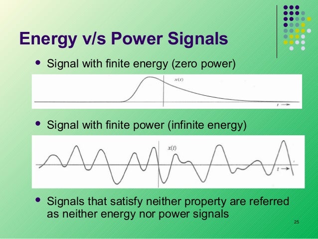 Energy And Power Of A Signal Signals and classification