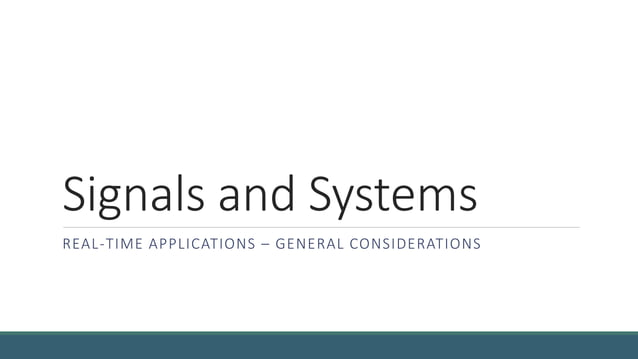 Signals and Systems | PPT