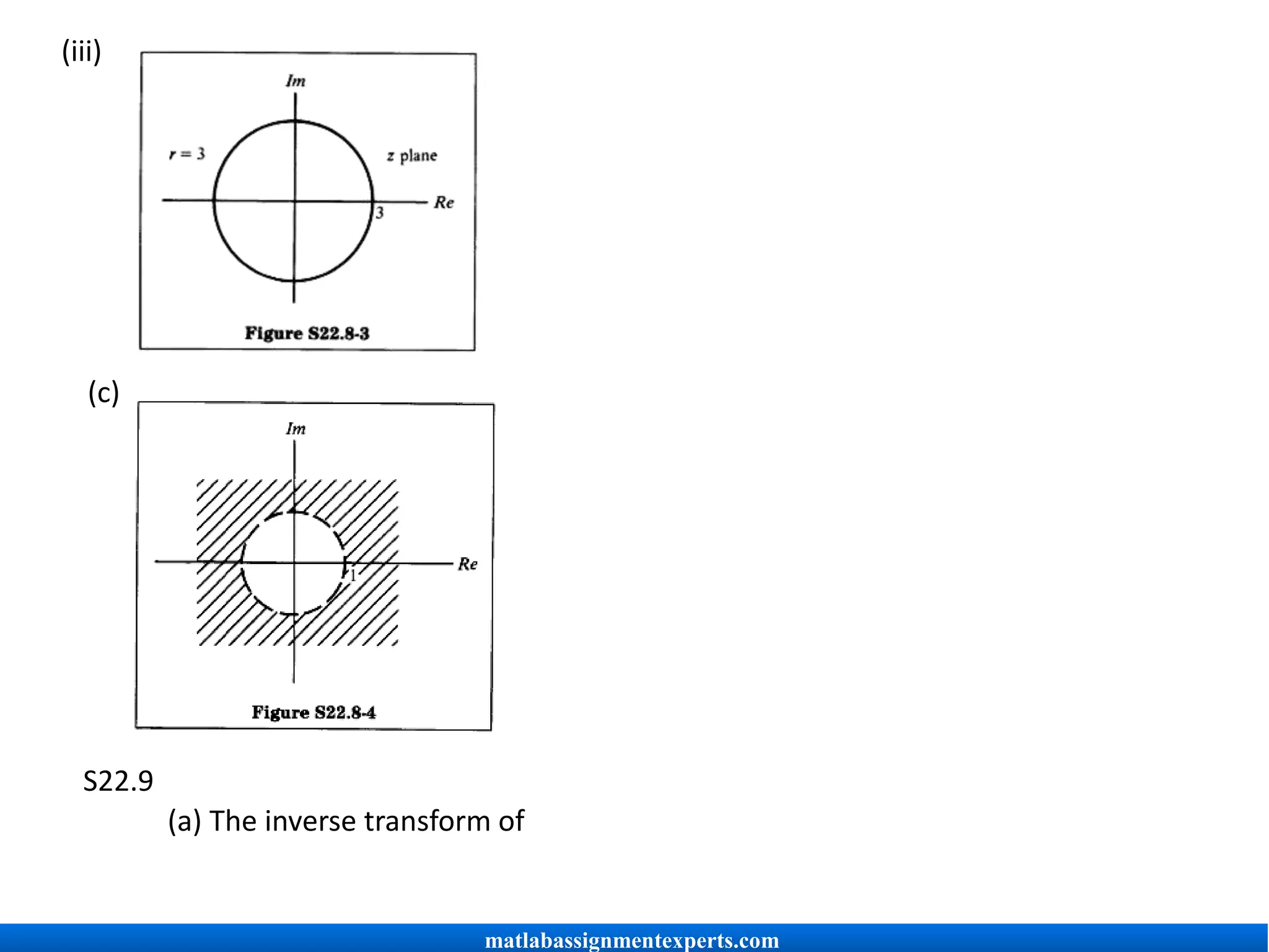 (iii)
(c)
S22.9
(a) The inverse transform of
matlabassignmentexperts.com
 