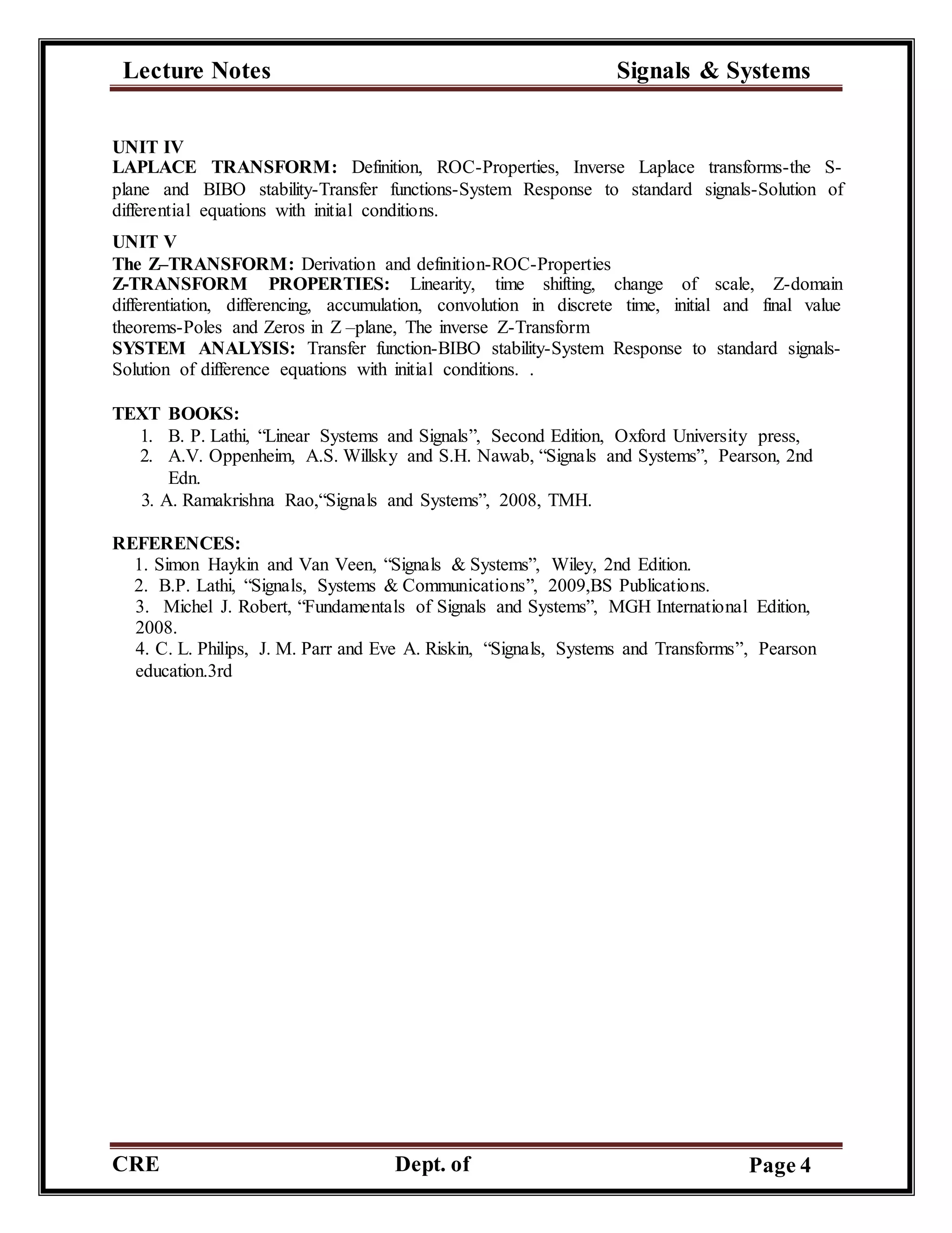 Signals & systems | DOCX