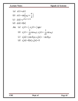 Lecture Notes Signals & Systems
CRE
C
Dept. of
ECE
Page 45
 