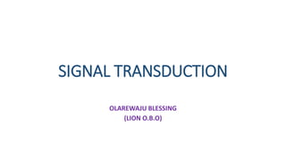 SIGNAL TRANSDUCTION
OLAREWAJU BLESSING
(LION O.B.O)
 