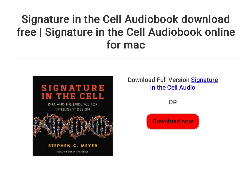 Signature in the Cell Audiobook download free Signature in the Cell