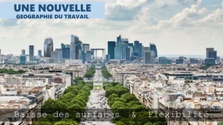 UNE NOUVELLE
GEOGRAPHIE DU TRAVAIL
Baisse des surfaces & Flexibilité
 