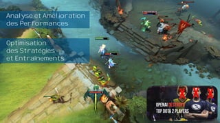 Elon Musk's OpenAI Takes on Pro Gamers in Dota 2—And Could Win | WIRED
Analyse et Amélioration
des Performances
Optimisation
des Stratégies
et Entraînements
 