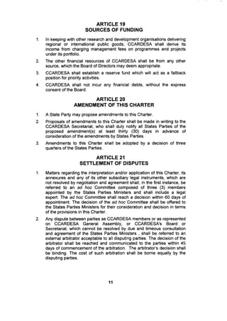 Charter Establishing the CCARDESA