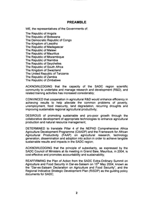 Charter Establishing the CCARDESA