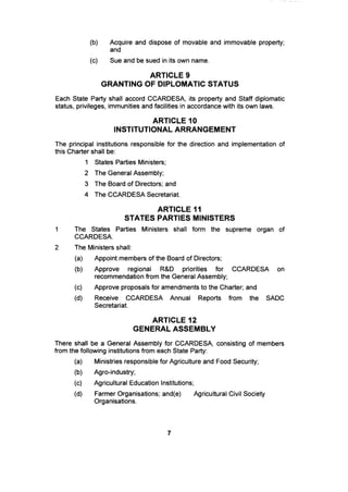 Charter Establishing the CCARDESA