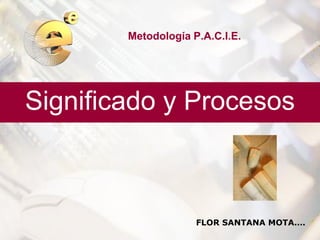 Metodología P.A.C.I.E.
Significado y Procesos
FLOR SANTANA MOTA….
 