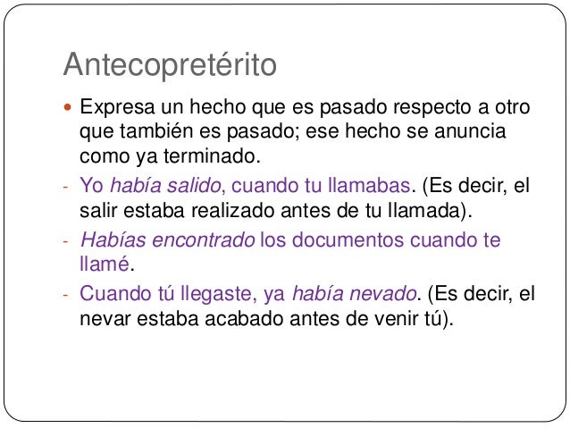 Significación tiempos verbales