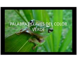 PALABRAS CLAVES DEL COLOR
          VERDE
 