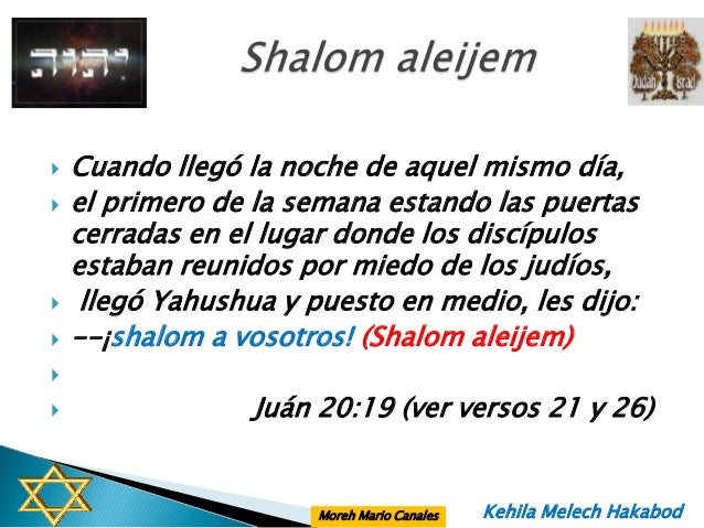 Shalom Aleijem Significado En Español