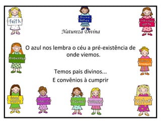 Natureza Divina O azul nos lembra o céu a pré-existência de onde viemos. Temos pais divinos... E convênios à cumprir 