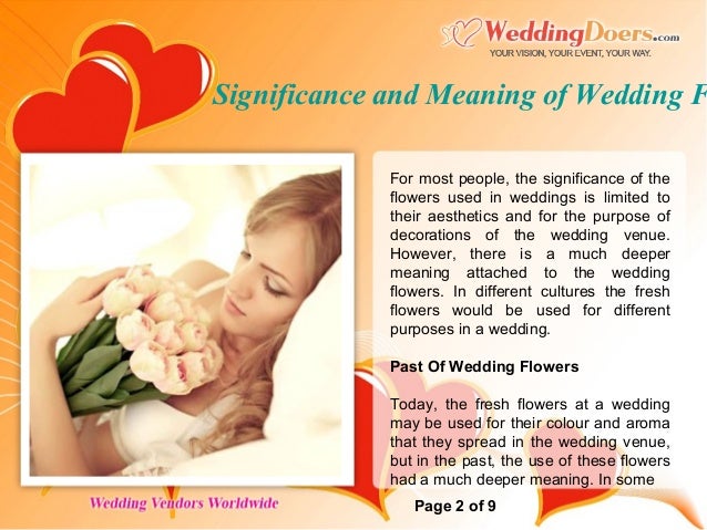 Significance And Meaning Of Wedding Flowers