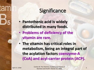 Significance and sources of pantothenic acid | PPT