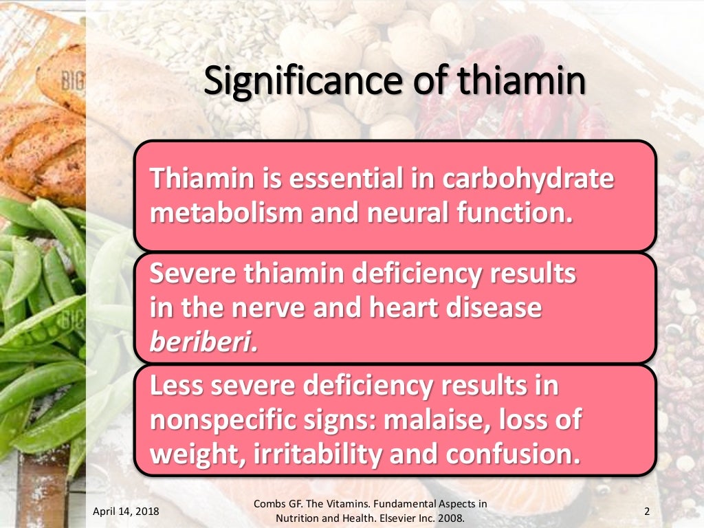 Significance and sources of thiamin