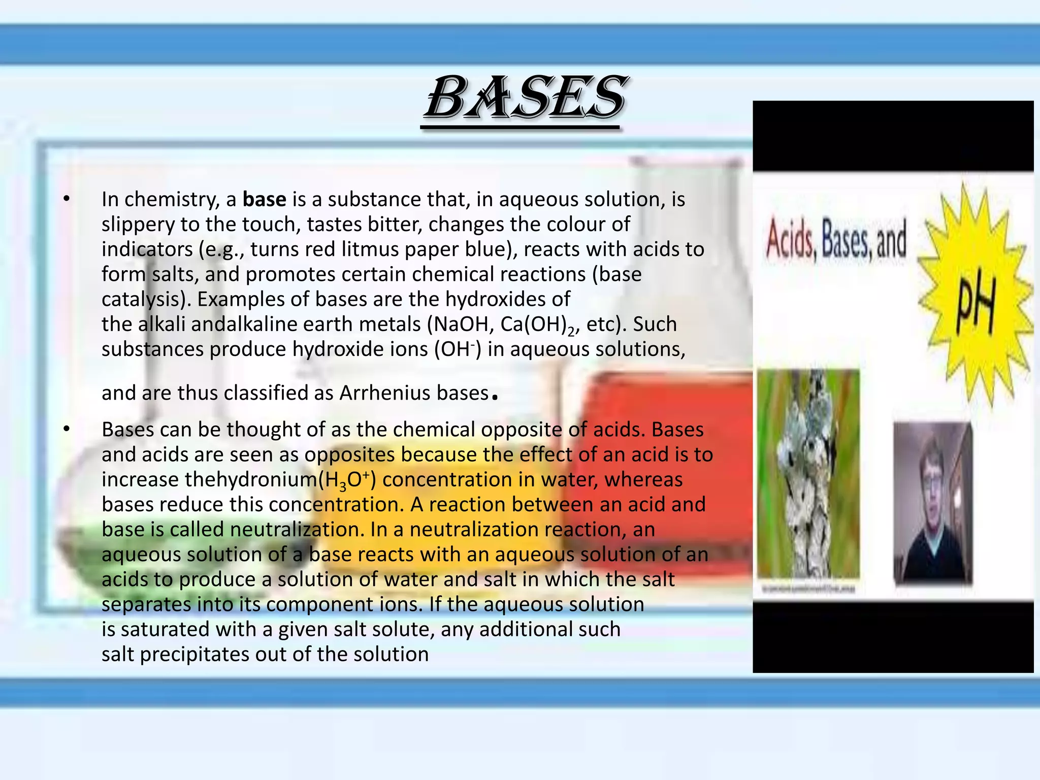 Significance of acids , bases &salts | PPTX | Chemistry | Science