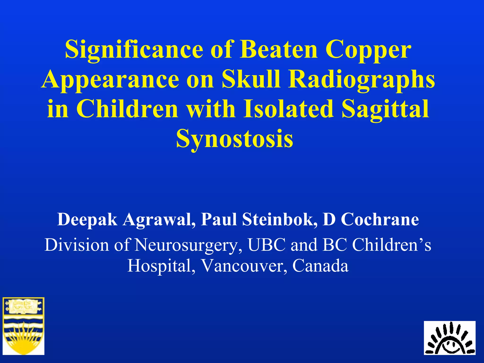 Significance of beaten copper appearance on skull radiographs in ...