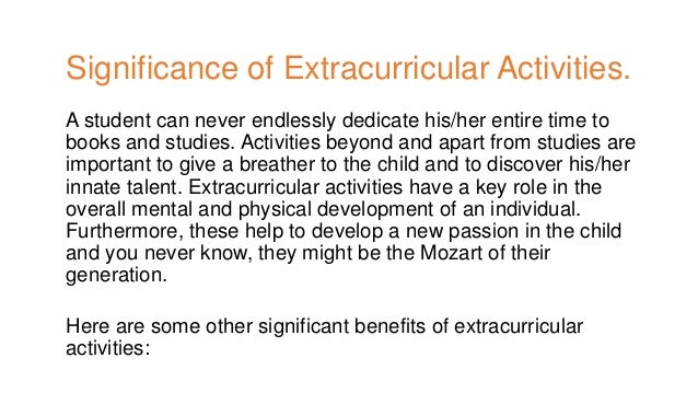 significance of extracurricular activities essay