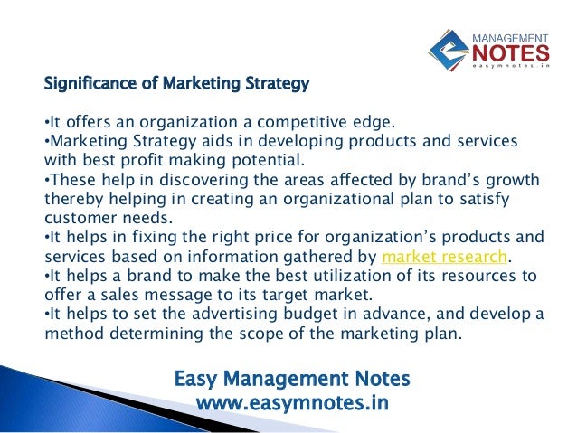 Significance of marketing strategy