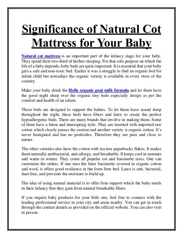 organic baby cot mattress