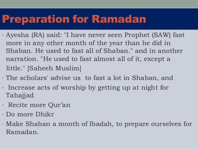 ramadan is divided into three parts