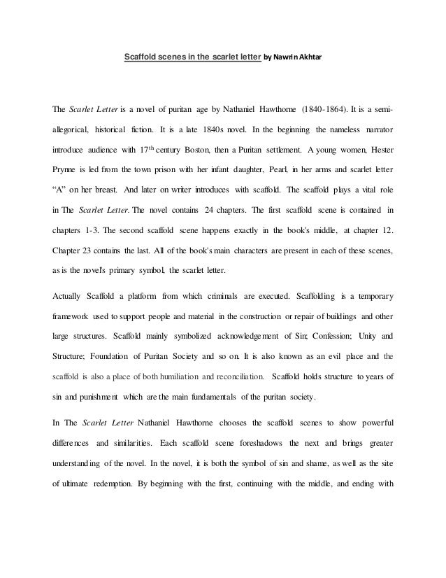 Significance Of Scaffold Scenes In The Scarlet Letter