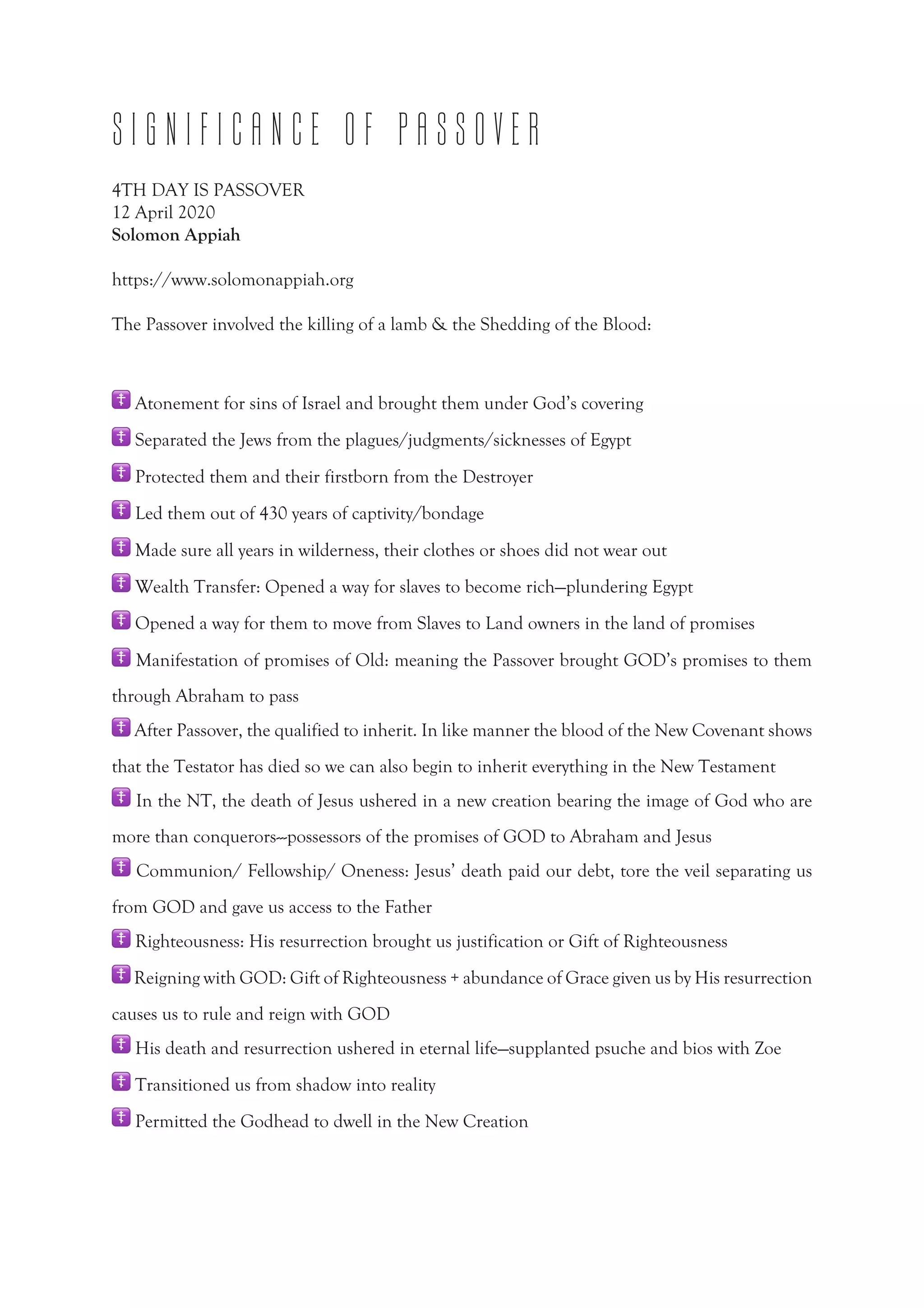 Significance of the Passover for Christians | PDF | Christianity ...