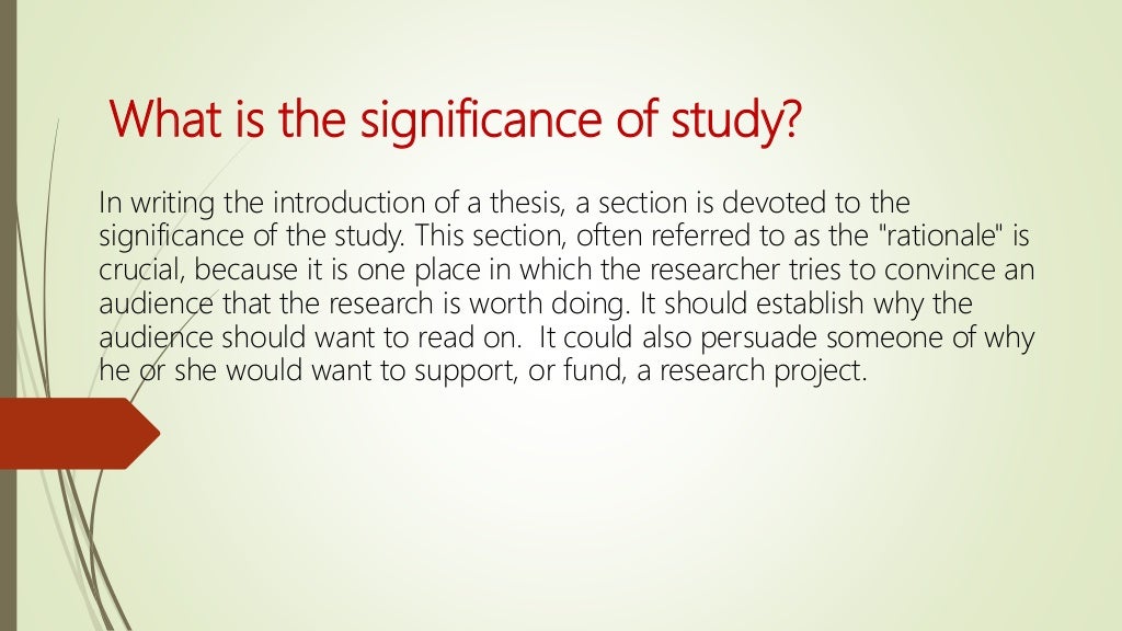 significance of the thesis result