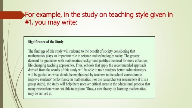 how to write a significance of the study in a research paper