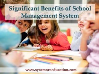Significant Benefits of School
Management System
www.sycamoreeducation.com
 