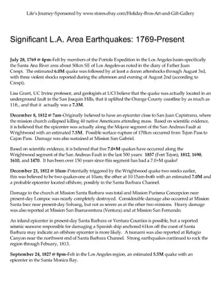 Significant l.a. area ea...69 present   quake city