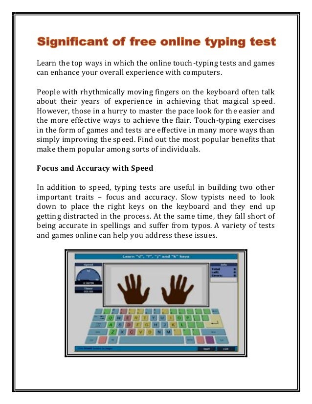 Significant of free online typing test