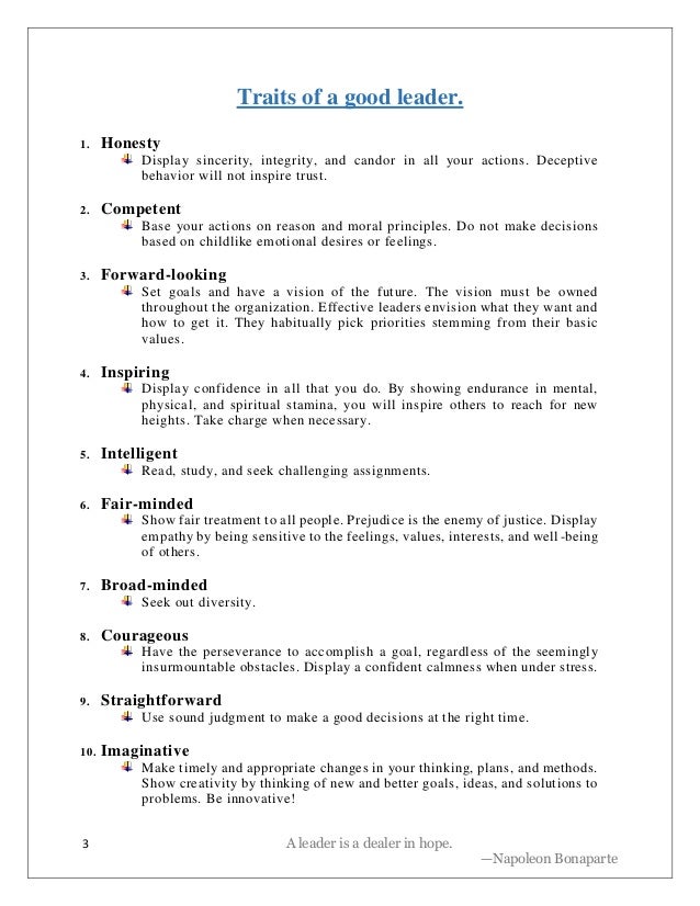 Significant Traits And Behaviors Of Historical Leaders