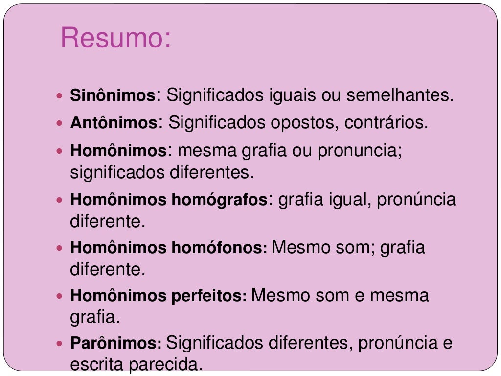 Significação de palavras aula 5