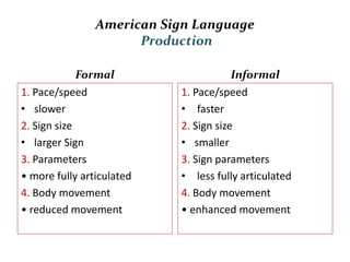 Sign Language Production Sign language | PPTX
