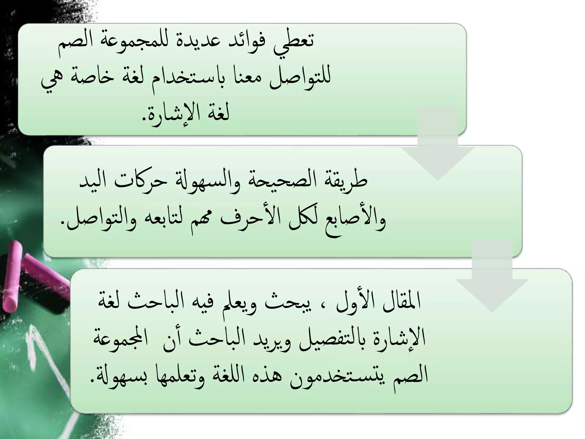 Sign Language (لغة الإشارة) | PPTX