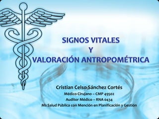 Cristian Celso Sánchez Cortés
Médico Cirujano – CMP 49502
Auditor Médico – RNA 0434
Ms Salud Pública con Mención en Planificación y Gestión
 