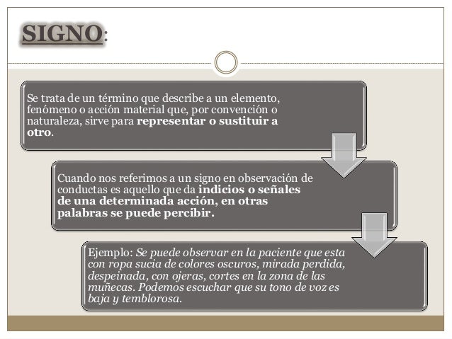 Signo, sintoma y sindrome Signo, sintoma y sindrome