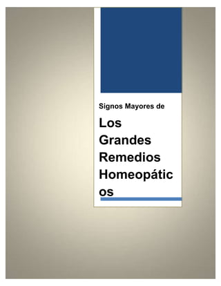 Signos Mayores de
Los
Grandes
Remedios
Homeopátic
os
TETAU M.,
 