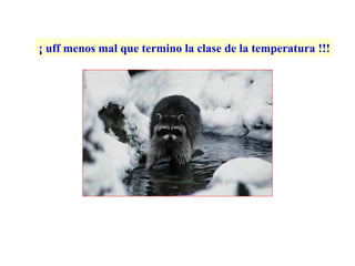¡ uff menos mal que termino la clase de la temperatura !!!
 