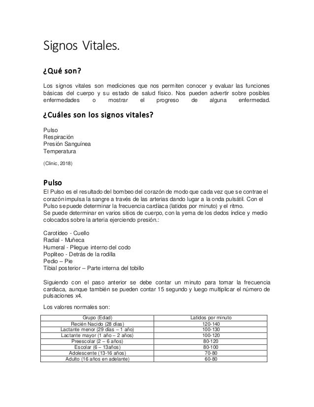 Signos Vitales Signos Vitales