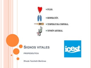 SIGNOS VITALES
PROPEDEUTICA

Rhode Yamileth Martinez

 