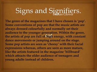 RESEARCH & PLANNING - Signs & Signifiers Textual Analysis of Music Magazines