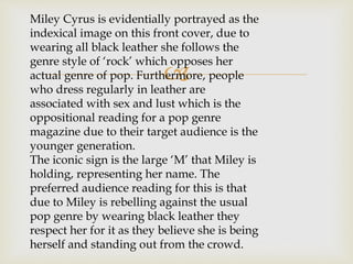 RESEARCH & PLANNING - Signs & Signifiers Textual Analysis of Music Magazines