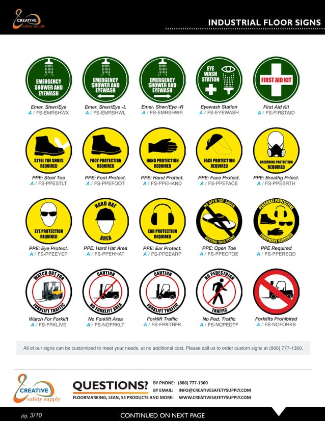 Floor Signs, banners Creative Safety Supply Catalog | PDF